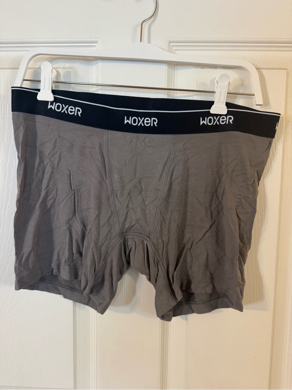 Woxer Women’s Gray Boxer Briefs with Black Waistband